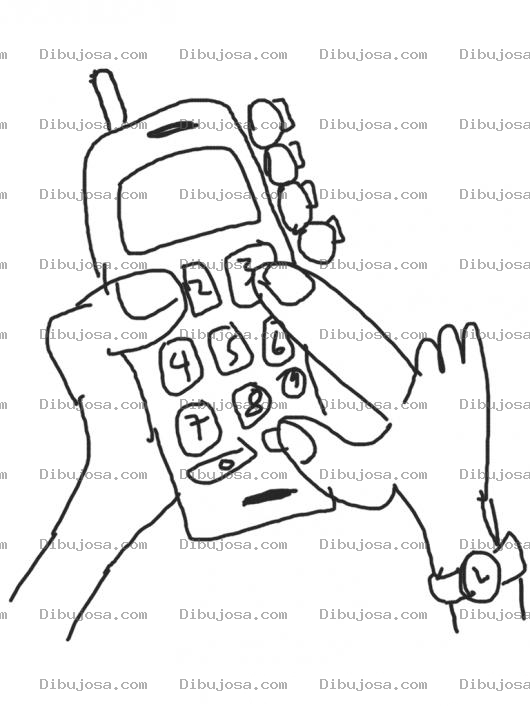 Dibujo para colorear Colorear Celular En Las Manos