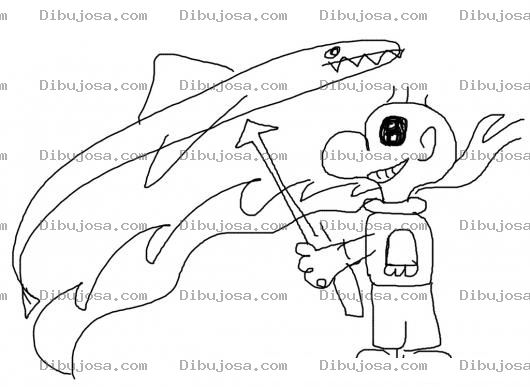 Dibujo para colorear Dibujo De Pescador Con Arpon Para Pintar Y Colorear