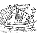 Dibujo para colorear Dibujo De Barco Antiguo Para Pintar Y Colorear
