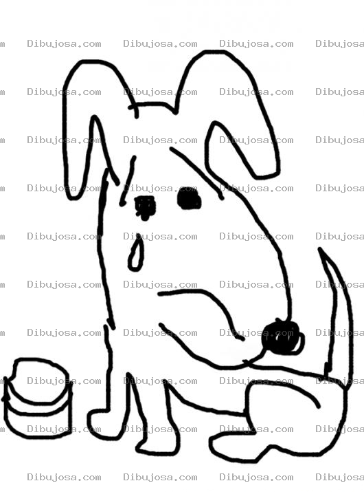 Dibujo para colorear Colorear Perrito Triste Llorando Sin Comida Para Pintar Perro Hambriento