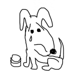 Dibujo para colorear Colorear Perrito Triste Llorando Sin Comida Para Pintar Perro Hambriento