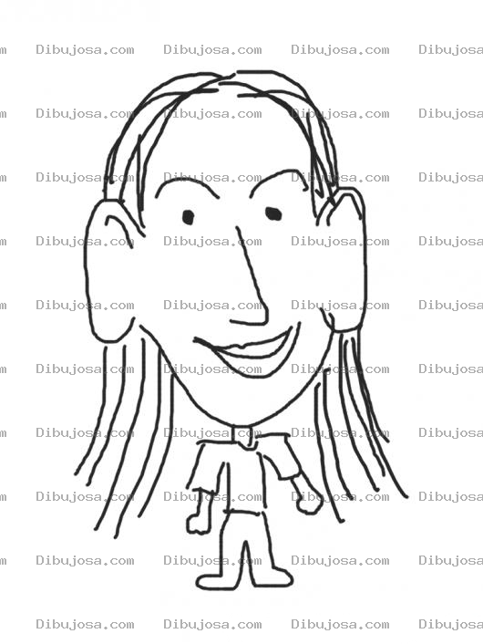 Dibujo para colorear Colorear Mujer De Orejas Grandes