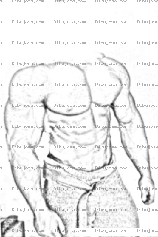 Dibujo para colorear Colorear Cuerpo Musculoso Dibujo De Un Cuerpo Con Musculos Para Dibujarle Tu Propia Cara