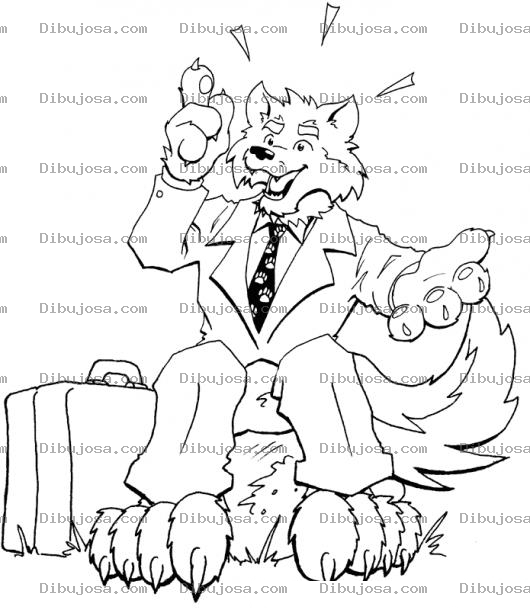 Dibujo para colorear Colorear Lobo Vendedor