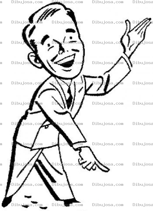 Dibujo para colorear Senalando El Suelo Dibujo De Hombre Apuntando Al Piso Para Colorear