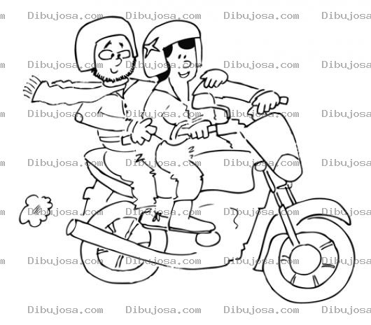 Dibujo para colorear Colorear Mujer Motorista