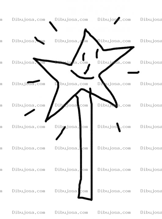 Dibujo para colorear Colorear Varita Magica De Estrella