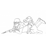 Dibujo para colorear Perro Militar Para Pintar Y Colorear Rambocan