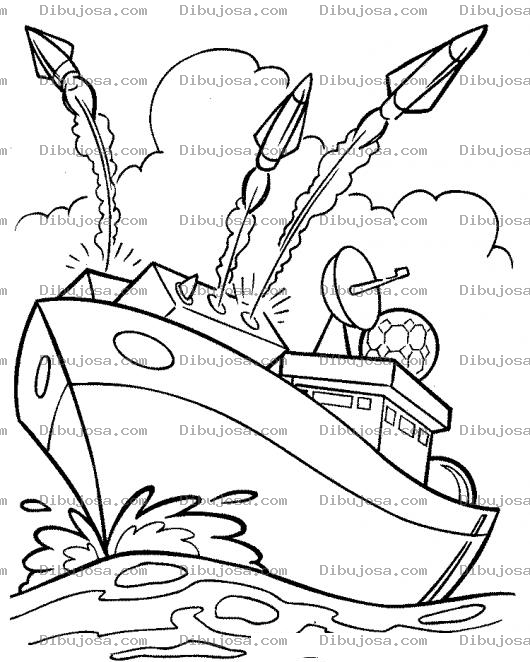 Dibujo para colorear Barco De Guerra Para Pintar Y Colorear Dibujo De Fragata Del Ejercito