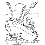 Dibujo para colorear Barco De Guerra Para Pintar Y Colorear Dibujo De Fragata Del Ejercito