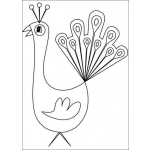 Dibujo para colorear Pavoreal Infantil