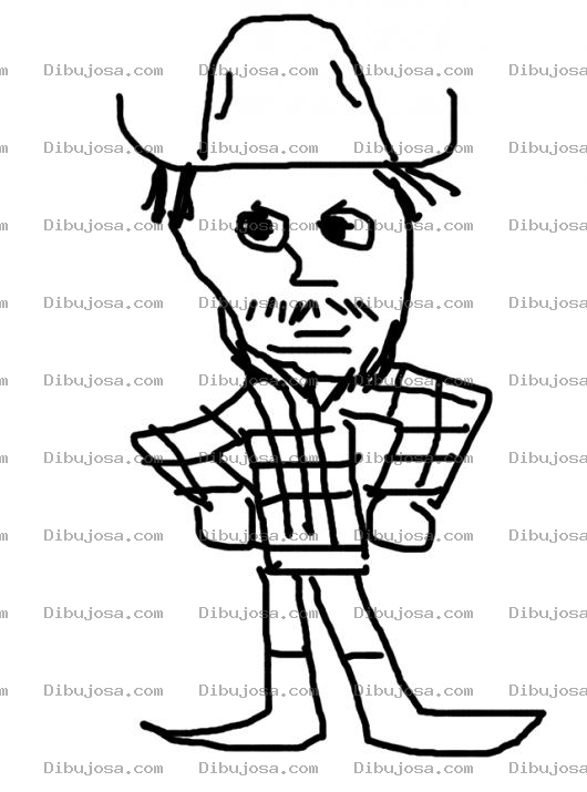 Dibujo para colorear Colorear Vaquero Enojado