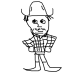 Dibujo para colorear Colorear Vaquero Enojado