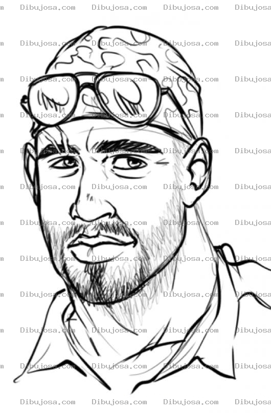 Dibujo para colorear Colorear Motorista Con Panuelo En La Cabeza