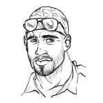 Dibujo para colorear Colorear Motorista Con Panuelo En La Cabeza