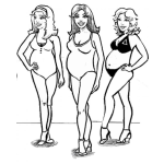 Dibujo para colorear Modelos Embarazadas Para Colorear Dibujo De Tres Mujeres Embarazadas En Calzoneta Modelando