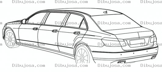 Dibujo para colorear Limosina Mercedes Benz Para Pintar Y Colorear