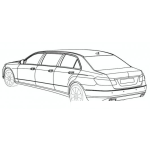 Dibujo para colorear Limosina Mercedes Benz Para Pintar Y Colorear