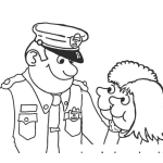 Dibujo para colorear Colorear Policia Con Ninos