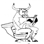 Dibujo para colorear Torosentado Dibujo De Toro Sentado Haciendo Popo En El Bano Para Pintar Y Colorear Toro Cagando