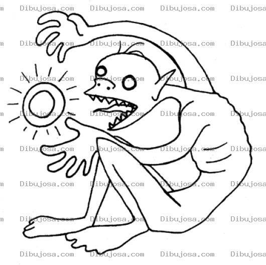 Dibujo para colorear Moustruo Del Sol Para Pintar Y Colorear