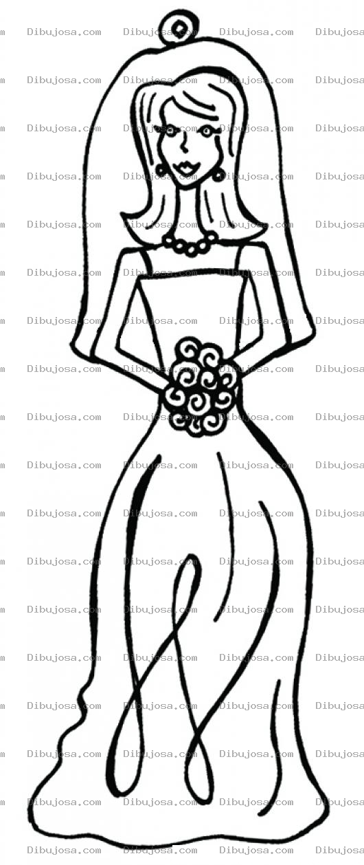 Dibujo para colorear Colorear Vestido De Novia