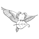 Dibujo para colorear Loro Siames Dibujo De Perico De Dos Cabezas Para Pintar Y Colorear