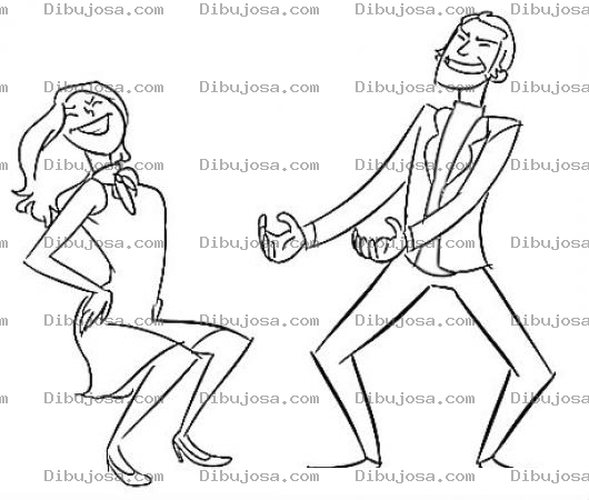 Dibujo para colorear Colorear Pareja Bailando
