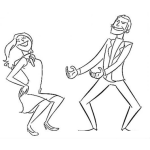 Dibujo para colorear Colorear Pareja Bailando