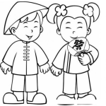 Dibujo para colorear Colorear Chinitos Dibujo De Hermanos Chinos Para Pintar Y Colorear Dos Ninos De China