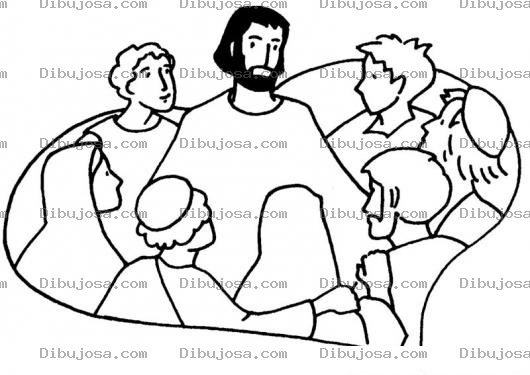 Dibujo para colorear Dibujo De JESUS Predicando En Un Corazon Para Pintar Y Colorear
