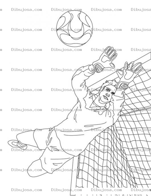 Dibujo para colorear Colorear portero de futbol