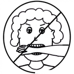 Dibujo para colorear Prohibido Morder Dibujo De Un Cartel Que Dice Que No Se Permite Las Mordeduras Para Pintar Y Colorear