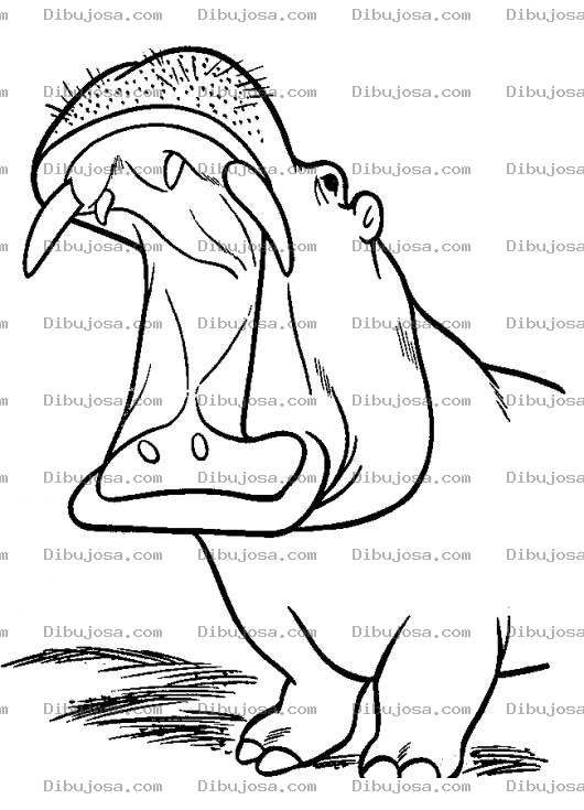Dibujo para colorear Boca De Hipopotamo Para Colorear