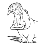Dibujo para colorear Boca De Hipopotamo Para Colorear