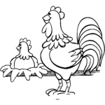 Dibujo para colorear Colorear Gallo Y Gallina