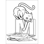 Dibujo para colorear Gato Mish Dibujo De Un Gato Tecnico En Electronica Montado Sobre La M De Mish Para Pintar Y Colorear