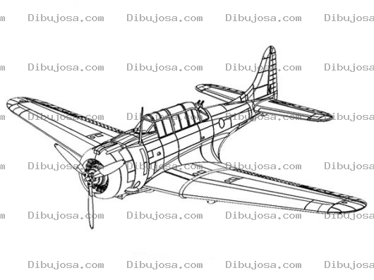 Dibujo para colorear Dibujo De Un Avion De La Guerra Para Pintar Y Colorear