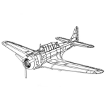 Dibujo para colorear Dibujo De Un Avion De La Guerra Para Pintar Y Colorear