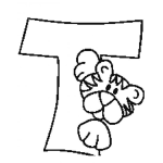 Dibujo para colorear Dibujo De La Letra T De Tigre Para Pintar Letra Te