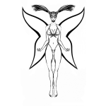 Dibujo para colorear Mujer Con Alas De Mariposa Para Colorear