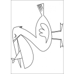 Dibujo para colorear Gaviota tragando un pescado
