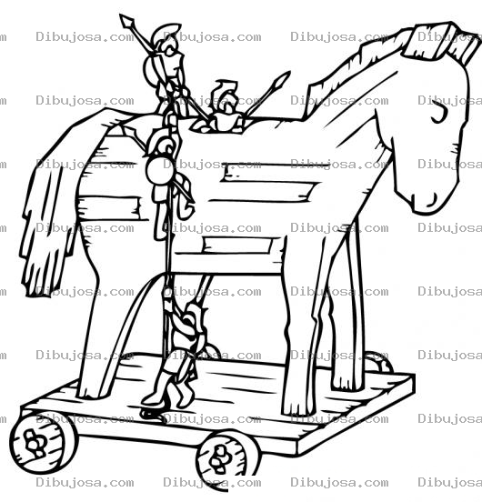 Dibujo para colorear Colorear Cabayo De Troya