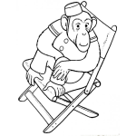 Dibujo para colorear Mono Sentade En Silla Para Colorear