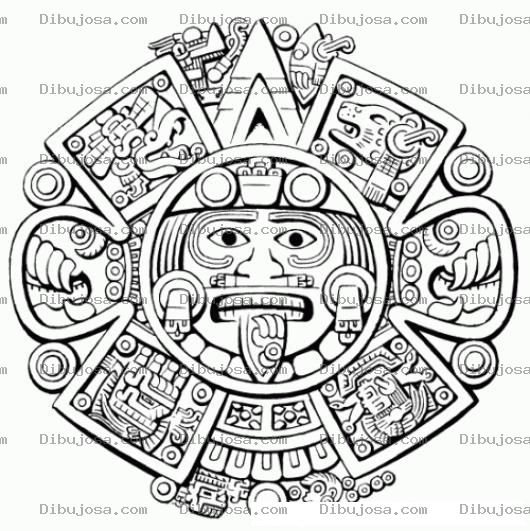 Dibujo para colorear Sol Maya Para Colorear