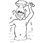 Dibujo para colorear Dibujo De Nino Banandose En Un Rio Para Pintar Y Colorear
