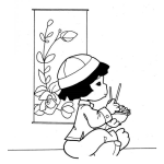 Dibujo para colorear Colorear chinita de precious moments