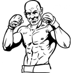 Dibujo para colorear Dibujo De Boxeador Con Guardia Abierta Para Pintar Y Colorear