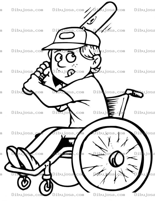 Dibujo para colorear Colorear Beisbolista En Silla De Ruedas