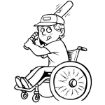 Dibujo para colorear Colorear Beisbolista En Silla De Ruedas